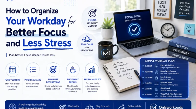 Onlyworkoods How to Organize Your Workday for Better Focus and Less Stress